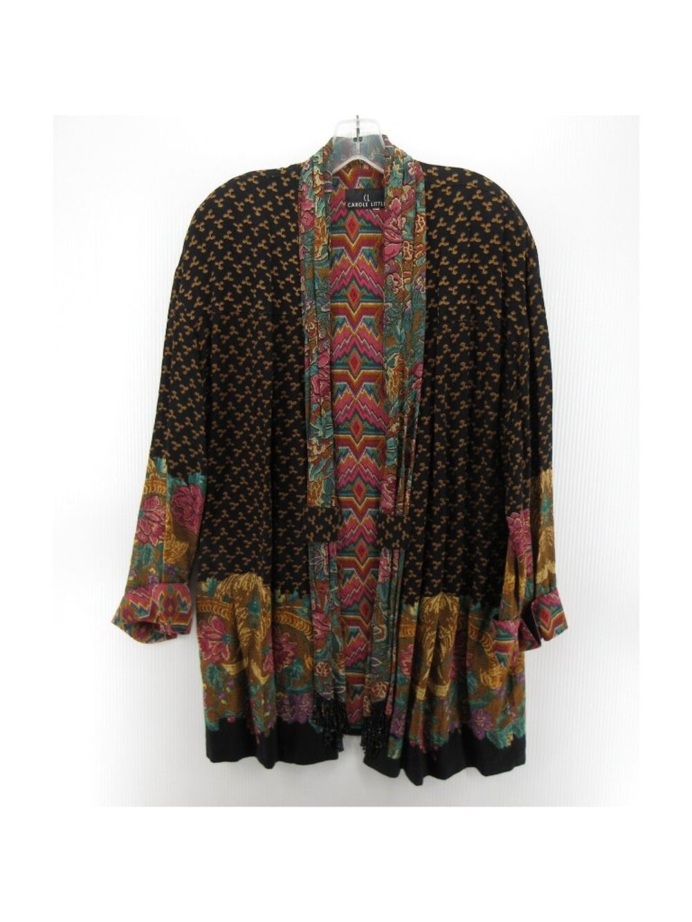 VINTAGE Carole Little Top XL Open Floral Shacket Boho Artsy Cottage
